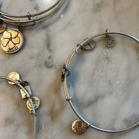 Alex and Ani (+) Energy 7 piece set. (Initial J charm) Great stacking bracelets. - Picture 5 of 12